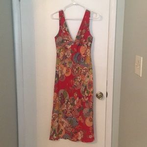Gorgeous red kimono print slink dress